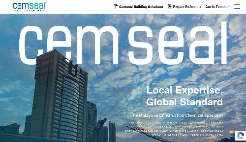 Cemseal website, a web design Malaysia portfolio project