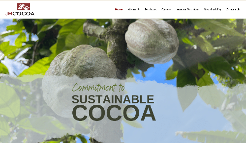 JB Cocoa website, a web design Malaysia portfolio project
