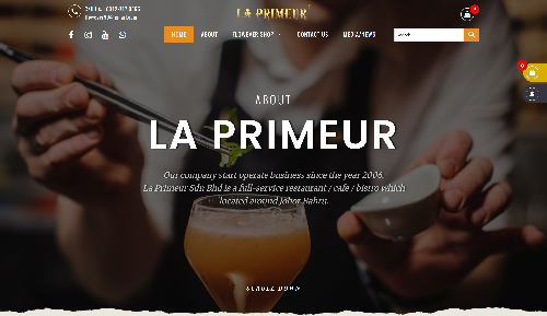 La Primeur website, a web design Malaysia portfolio project