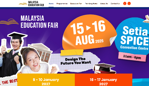Malaysia Education website, a web design Malaysia portfolio project