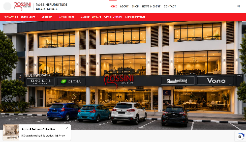 Rossini Furniture website, a web design Malaysia portfolio project