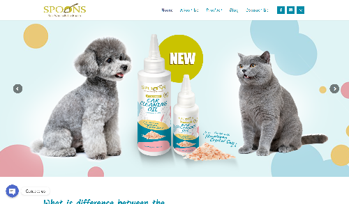 Spoons for Pets website, a web design Malaysia portfolio project