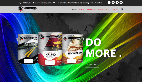 Unicorn Coating website, a web design Malaysia portfolio project
