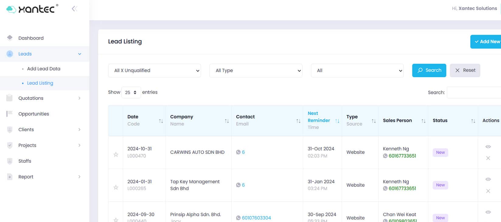 Malaysia CRM software manage customer and contact
